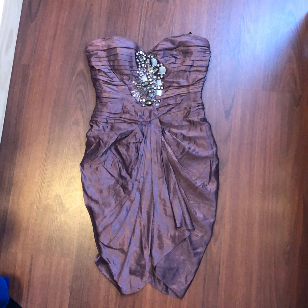 Bebe strapless  purple dress